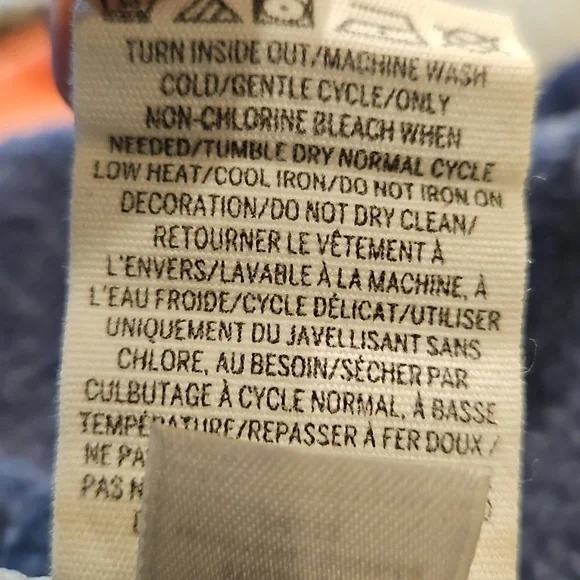 Victorias Secret PINK Hoodie Sweatshirt Pullover Womens Medium Blue and White - Picture 7 of 7